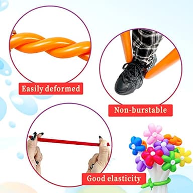 Long Balloons Animals, Thickening 260 Balloons for Tying Balloon Arch, Twisting Latex Magic Modeling Skinny Birthday for Kid‘s Party Wedding Decoartion 100pcs (Color) - Image 7