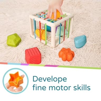 LiKee Shape Sorter Toys for 1+ Years Old, 10pcs Montessori Baby Blocks, Sensory Toddler Learning Toy for Fine Motor Skills, Infant Developmental Toys Gift for Boys Girls Ages 18+ Months - Image 3
