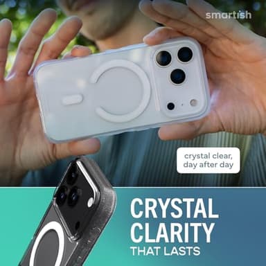 Smartish® iPhone 17 Pro MagSafe Clear Case - Gripmunk Magnetic Slim Case [Lightweight + Protective] Anti-Yellowing Thin Grip Clear Cover for Apple iPhone 17 Pro - Clearly Clear - Image 5