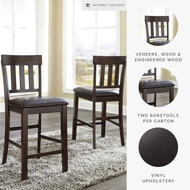 Signature Design by Ashley Haddigan 24" Counter Height Upholstered Barstool 2 Count, Dark Brown - Image 4