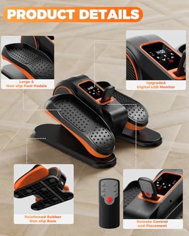 Under Desk Elliptical Machine, Electric Ellipse Leg Exerciser While Sitting for Seniors, Quiet Portable Seated Pedal Exerciser with Remote Control, 12 Adjustable Speeds for Home Office - Image 9