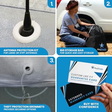 EzyShade 10-Layer Waterproof Sports Car Cover. See Vehicle Size-Chart for Accurate Fit. All Weather Outdoor Covers. Challenger Charger Monte Carlo Classic Cars Sun Snow Rain. Size C6 (See SizeChart) - Image 3