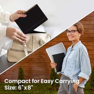 Taja Lined Spiral Journal Notebook for Women & Men, 140 Pages, College Ruled Hardcover Notebook for Work & Note Taking, Journals for Writing, A5(5.7" x 7.9") - Black - Image 8