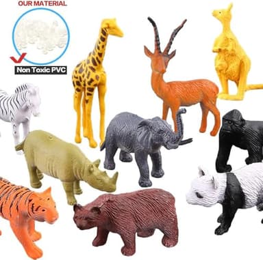 Animals Figure,54 Piece Mini Jungle Toys Set,ValeforToy Realistic Wild Vinyl Plastic Animal Learning Party Favors for Boys Girls Kids Toddlers Forest Small Playset Cupcake Topper - Image 5
