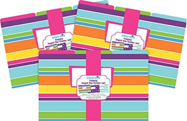 Barker Creek Legal File Folders Pack of 27, Happy, Multicolor, 27 Legal Size File Folders in Three Colorful Patterns, 1/3 Tabbed, Home, School and Office Supplies (3569) - Image 5