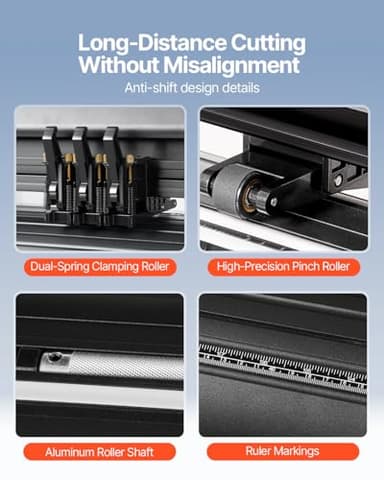 VEVOR 28-inch Cutting Machine for Vinyl, Features LCD Screen, Dual Adjustable Spring Rollers for Sign Crafting, Includes Signmaster for Creative Design & Cutting - Image 5