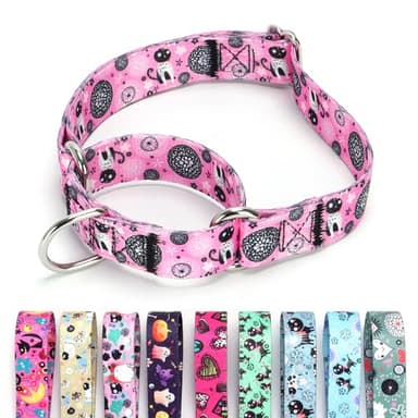 haoyueer Martingale Dog Collars - Flower Multicolor Cute Patterns, Adjustable Nylon Training Dog Collar Suitable for Boy and Girl Dogs Medium Large Dogs (20, L) - Image 7