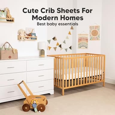 KeaBabies 2-Pack Organic Crib Sheets for Boys, Girls - 52x28 Fitted Crib Mattress Sheet Neutral, Breathable Jersey Cotton Cover for Baby Bed, Toddler Mattress, Soft & Cute Prints (Woodland) - Image 8