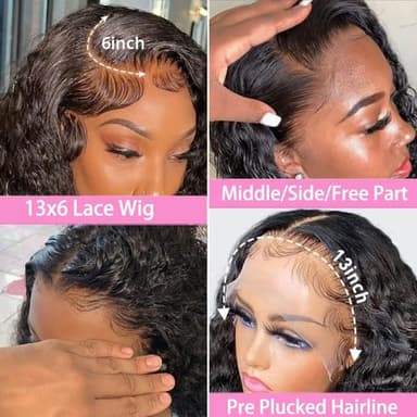 Fadaina 13x6 Deep Wave Lace Front Wigs Human Hair 180 Density, 30 Inch Curly Lace Frontal Wig Human Hair Pre Plucked with Baby Hair (30inch, 13x6 Curly Wig) - Image 5