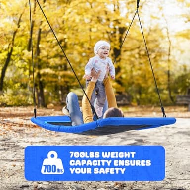 Trekassy 700lb Giant 60" Skycurve Platform Tree Swing for Kids and Adults with 2 Hanging Straps-Blue - Image 2