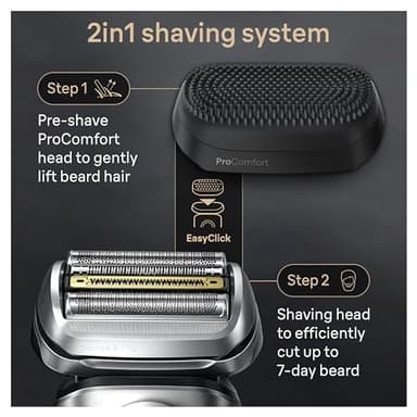Braun Series 9 PRO+ Electric Razor for Men, 5 Pro Shaving Elements and Shave-Preparing ProComfort Head for Closeness & Skin Comfort, 6in1 SmartCare Center, Wet or Dry Use, Charging Stand, 9597cc - Image 4