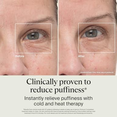 Therabody TheraFace Depuffing Wand – Cold and Heat Skincare Treatment to Depuff and Glow; Beauty Wand, Face Roller and Eye Massager for Eye Puffiness, Dark Circles and Skin Radiance (White) - Image 4