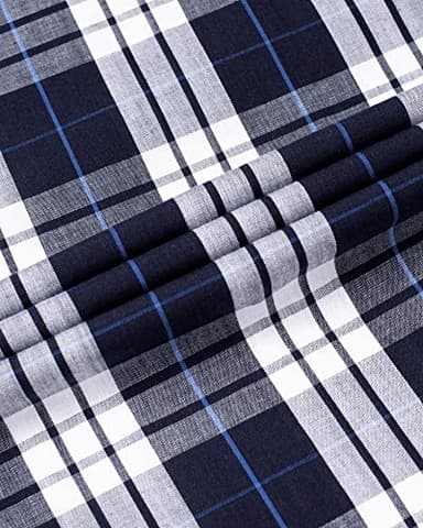 Alimens & Gentle Men's Plaid Button Down Shirts Cotton Long Sleeve Dress Shirts Regular Fit Gingham Shirts - Image 6