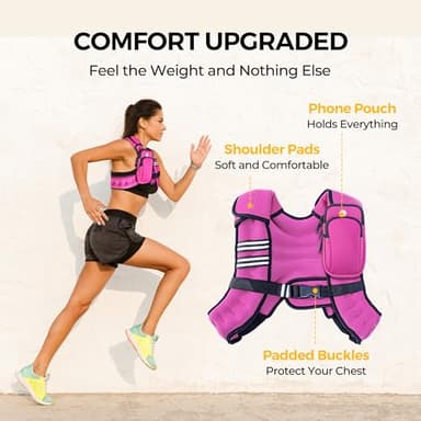 PACEARTH Weighted Vest,4lb/6lb/10lb/12lb/16lb/20lb/25lb/30lb Weight Vest with Reflective Stripe, Body Weight Vests Adjustable for Men, Women Workout, Strength Training, Running, Walking, Jogging - Image 4