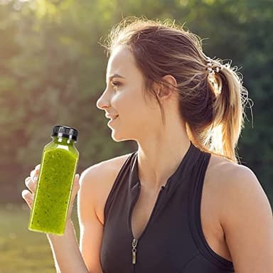 SUPERLELE 36pcs 12oz Plastic Juice Bottles with Caps, Reusable Juicing Bottles, Clear Drink Containers with Lids for Drinking, Smoothie and Other Beverages - Image 4