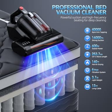 JPHYLL Mattress Vacuum Cleaner 600W, Corded (Ultra-UVC-K16) - Image 2