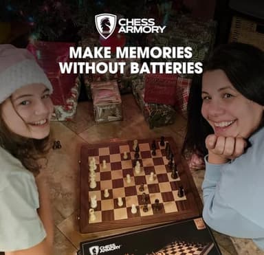 Chess Armory Wooden Chess Set 15 Inch - Classic Handcrafted Game Board for Adults and Kids with Extra Queen Pieces and Storage Box - Ideal for Home and Travel - Non-Magnetic - Image 5