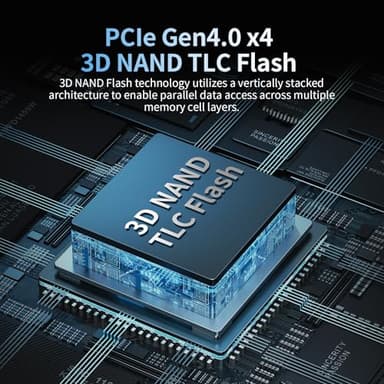 Ediloca 1TB SSD NVMe M.2 2280 PCIe Gen4 x4 Internal Solid State Drive - Up to 7400MB/s, 1TB SSD PS5 Dynamic SLC Cache, PS5 Compatible for Gaming PC Laptop(EN870) - Image 3