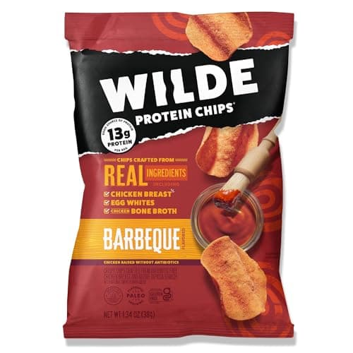 WILDE Protein Chips Barbeque, Thin and Crispy High Protein Snacks, Keto Friendly, Low Carb Chips, Real Ingredients, 1.34oz (Pack of 8) - Image 1