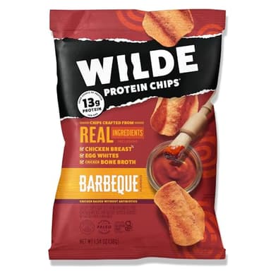 WILDE Protein Chips Barbeque, Thin and Crispy High Protein Snacks, Keto Friendly, Low Carb Chips, Real Ingredients, 1.34oz (Pack of 8) - Image 1