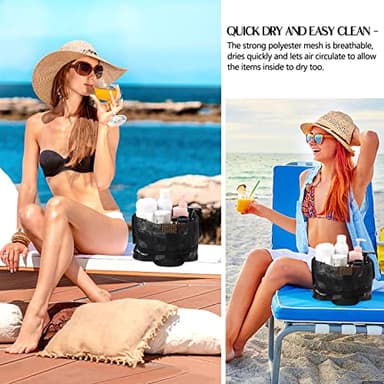 Ayieyill Shower Caddy Portable, Mesh Shower Caddy Tote Bag Quick Dry Hanging Toiletry and Bath Organizer for College Dorm, Gym, Beach, Travel or Camping with Zipper (Black) - Image 3