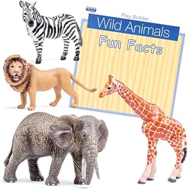 Stages Play Builder: Wild Animals Plastic Figurines/Animal Toys and Fun Facts Book from The Makers of Language Builder, Multicolored - Image 3