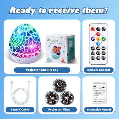 PIKOY Dinosaur Night Light Projector | 15 Sounds & 3D Films | 31Colors & Remote Control | Dinosaur Toys for Kids 3-8, Toddler Toys, Boys Room Decor, STEM Educational Gifts - Image 7