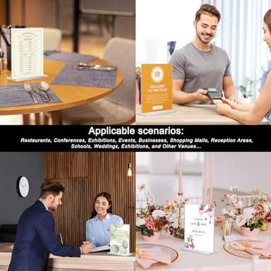 Acrylic Sign Holder 8.5 x 11 Inch 3 Pack, Clear Display Sign Stand for Store Sign Holders, Vertical Double Acrylic Stands, Vendor Booth Display Items - Image 4