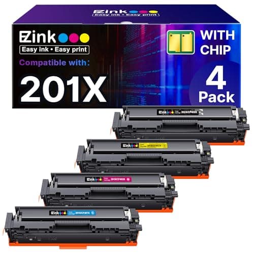 E-Z Ink 201X Replacement for HP 201X Toner Cartridges 4 Pack High Yield CF400X CF401X CF402X CF403X Compatible with HP Color Laserjet MFP M252dw M252n, Pro M277dw M277n (Black, Cyan, Magenta, Yellow)