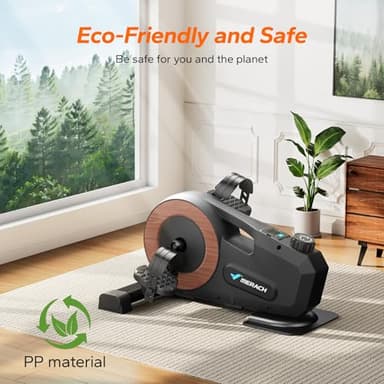 Under Desk Bike Pedal Exerciser, Quiet Magnetic Mini Exercise Bike with MERACH App for Arm, Leg Recovery, Physical Therapy, Smooth Foot Desk Cycle with 2 Resistance Bands & Non-Slip Mat - Image 4