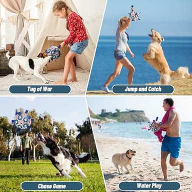 QDAN Dog Toys Soccer Ball with Straps, Herding Balls for Dogs, Interactive Toy for Tug of War, Durable Dog Balls for Medium Large Dogs (8 Inch) - Image 4