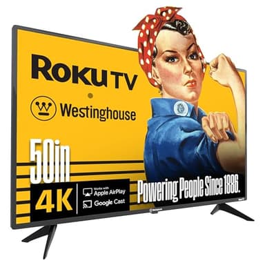Westinghouse Roku TV - 50 Inch Smart TV, 4K UHD Television with Wi-Fi Connectivity and Mobile App, Flat Screen, Bluetooth, Compatible with Apple AirPlay, Alexa and Google Assistant - Image 1