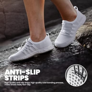 SEEKWAY Mens Womens Water Shoes Quick Dry Non-Slip Barefoot Lightweight Beach Pool River Sailing Walking AE051 White - Image 5