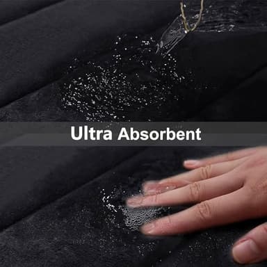 Buganda Memory Foam Bath Mat, 60" x 24", Ultra Soft and Non-Slip Bathroom Rugs, Water Absorbent and Machine Washable Bath Rug Runner for Bathroom, Shower, and Tub, Black - Image 4