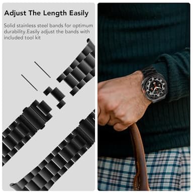 Band Compatible with Samsung Galaxy Watch Ultra 47mm(2025/2024),Metal Stainless Steel Bands Strap Men Women,NOT for Galaxy Watch 8 7 6 5 4 Band 40mm 44mm 45mm/Watch 8 6 4 Classic 42mm 46mm 43mm 47mm - Image 6