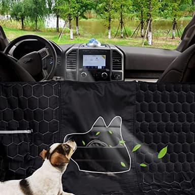 Meginc Dog Car Seat Cover for Trucks, Back Seat Pet Cover for Dogs F150 Ram 1500, Waterproof Dog Hammock for Truck with Mesh Window Heavy Duty Seat Cover for F-Series/GMC Sierra/Silverado - Image 3