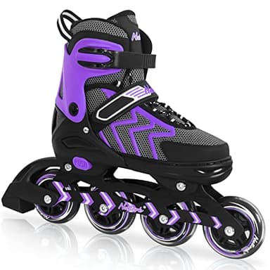 Nattork Adjustable Blades Roller Skates for Adults Women and Men,Outdoor & Indoor Purple Inline Skates for Kids Girls and Boys,Beginners,Size 6.5 7 7.5 8 - Image 1