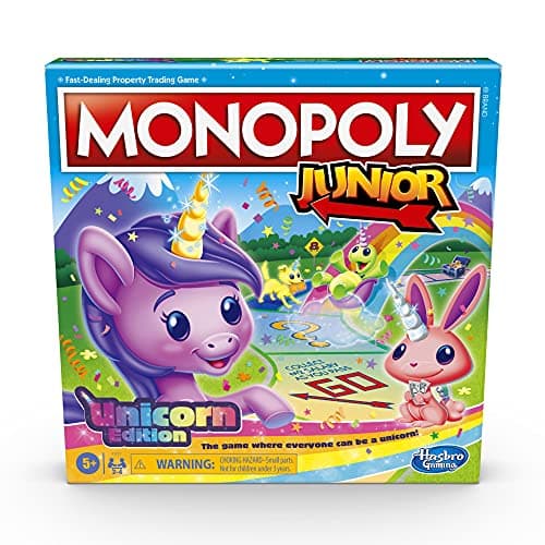 Monopoly Junior: Unicorn Edition Board Game | Magical-Themed Indoor Family Game | 2 to 4 Players | Preschool Games | Kids Gifts | Ages 5 and Up (Amazon Exclusive) - Image 1