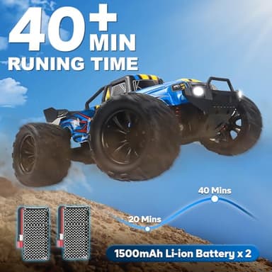 1:16 Scale RC Cars for Adult, Remote Control Car Fast 40KPH Hobby RC Cars for Boys Age 8+, 4x4 All Terrain Off-Road RC Truck for Kids with 2.4 GHz Remote Control 2 Rechargeable Batteries - Image 5