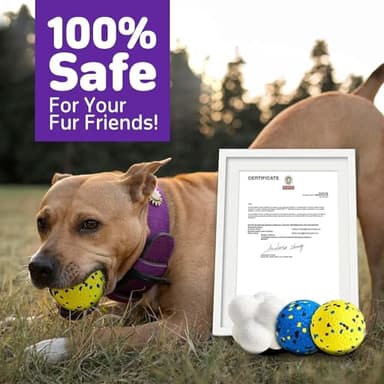 Kimee 3.9'' Dog Balls Tennis Ball for Aggressive Chewers, Atom Teething Balls Dog Chew Toys for Large Medium Small Dogs and Puppies, 3 Pack - Image 8