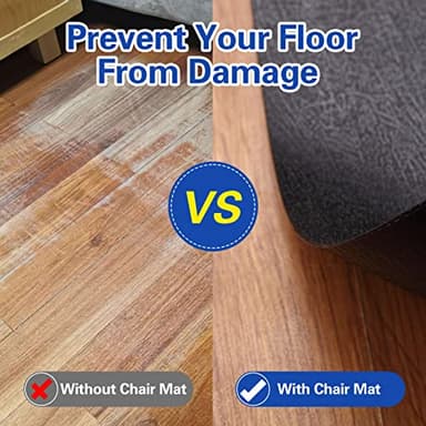 Office Rolling Chair Mat for Hardwood and Tile Floor, Black, Anti-Slip, Non-Curve, Chair Mat Best for Under The Computer Desk, 47 x 35 Rectangular Non-Toxic Plastic Protector, Not for Carpet - Image 3