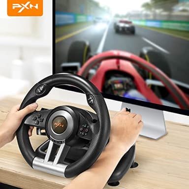 PXN Racing Wheel - Gaming Steering Wheel for PC, V3II 180 Degree Driving Wheel Volante PC Universal Usb Car Racing with Pedal for PS4, PC, PS3,Xbox Series X|S, Xbox One - Image 5