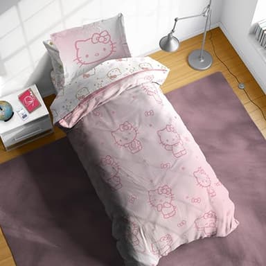 Jay Franco Hello Kitty Twin Comforter Set - 5 Piece Bedding Includes Sheet Set & Pillow Covers - Super Soft Pink Bedding - Image 5