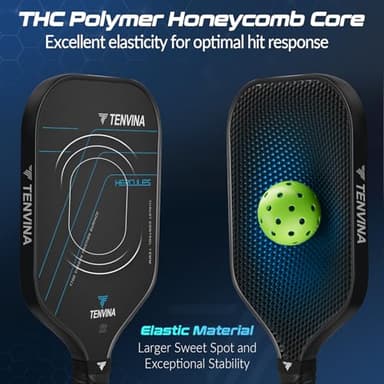 TENVINA Pickleball Paddles, Multi-Layer T700SC Textured Carbon Fiber Pickleball Paddle, 4-Types of Shapes and Thicknesses, Strong Spin & Power Surface of USAPA Approved Pickle Ball Paddle - Image 3