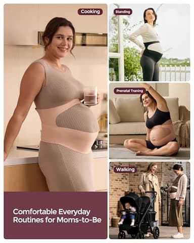 Momcozy Pregnancy Belly Band, CozySupport Ergonest Maternity Belly Band, Invisible Pregnancy Belt for Back, Abdomen, Waist - Image 6