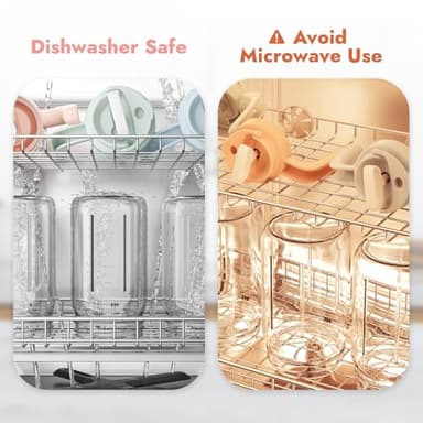 Papablic Glass Breastmilk Pitcher, Formula Mixing Pitcher with Mixing Handle Lid, Wide Mouth Mason Jar Mixer with Flip Locking Spout, Easy to Clean, BPA Free, Pink - Image 6