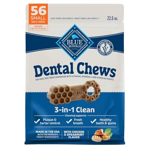 Blue Buffalo Dental Chews Small Natural Dog Treats, Chicken & Spearmint 22.6-oz Bag (56 Count) - Image 1