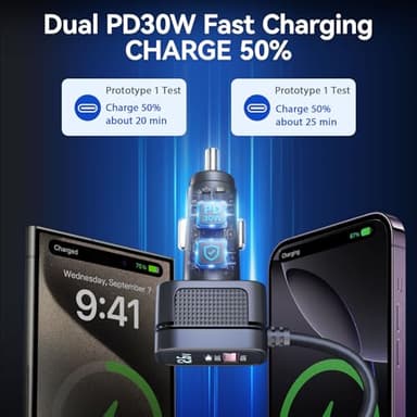 9 in 1 Cigarette Lighter Splitter: vansoet 158w 3 Socket Cigarette Lighter Adapter with Dual PD30W and QC3.0 DC Cigarette Outlet Car Charger Independent Switches, LED Voltmeter, Plug Outlet 12V/24V - Image 8