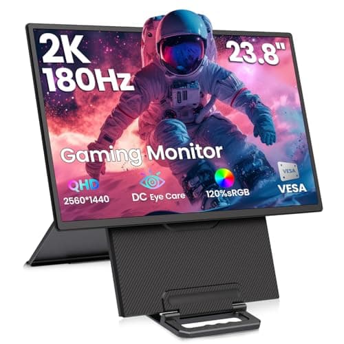 2K 180Hz Portable Monitor,23.8" 2560x1440 QHD 120% SRGB IPS FreeSync Gaming Moniter USB-C HDMI Large Work Home Office Second Monitor VESA Mountable, Adjustable Tilt & Height for Laptop, PS4,Xbox - Image 1