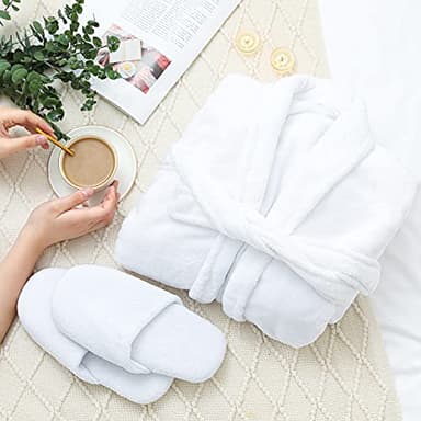 Spa Luxetique Robe and Slippers Spa Set Women, Christmas Gifts, 6pcs Flannel Soft Bath Robe, Bath and Body Works Bath Sets with Slippers, Body Lotion, Bath Bombs, Robe Sets for Women - Image 3